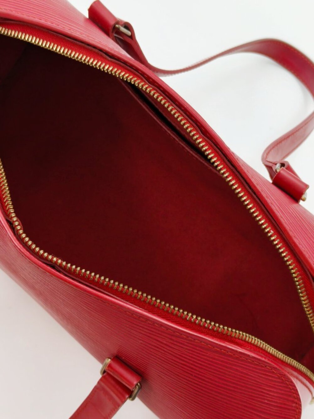 Louis Vuitton Epi Soufflot Red Leather Barrel Shoulder Bag w/ Pochette France - Picture 8 of 12